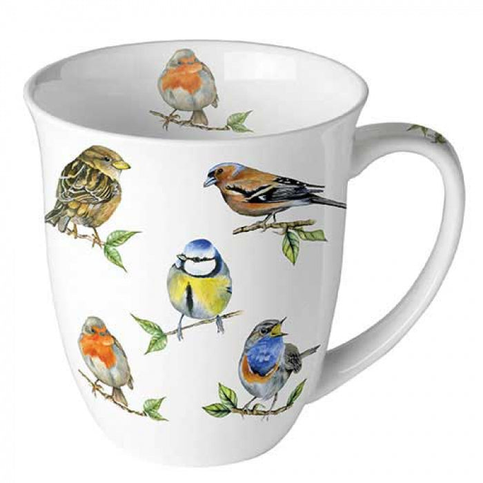 Taza de porcelana pajaritos