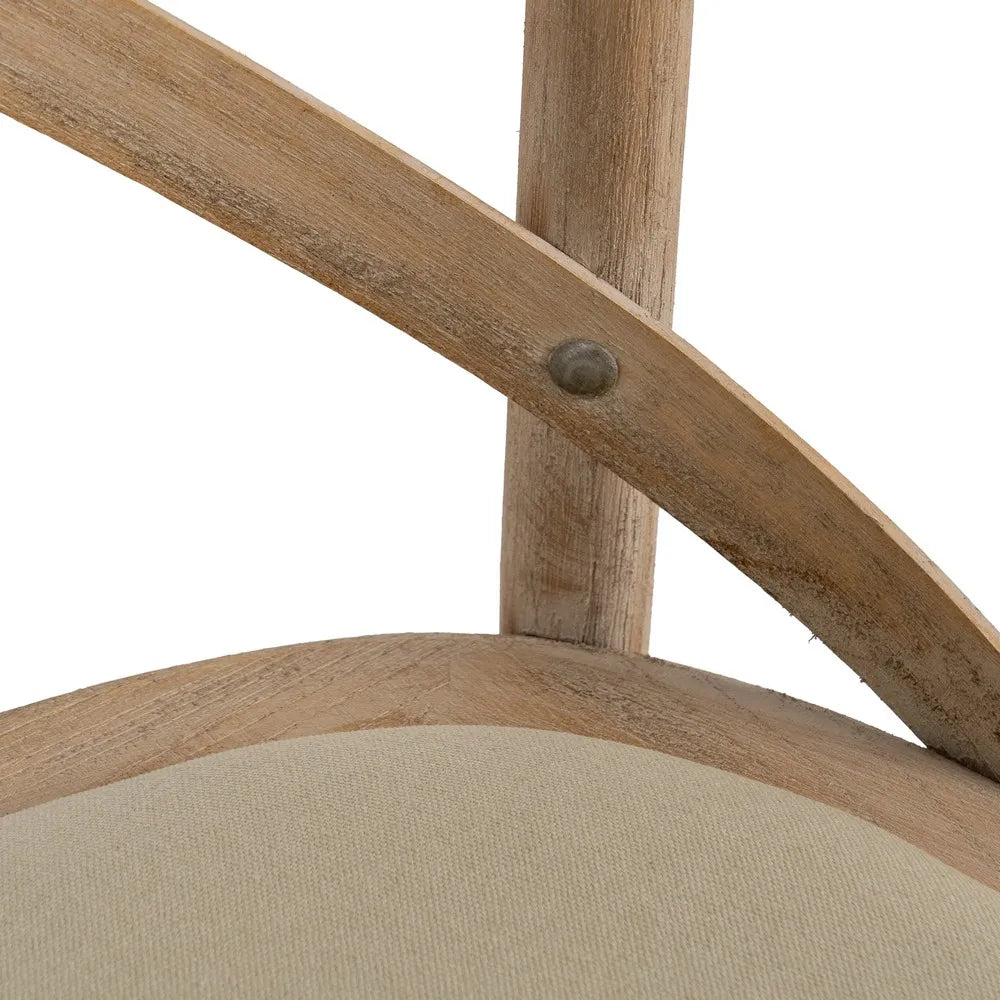 Silla natural-beige tejido y madera