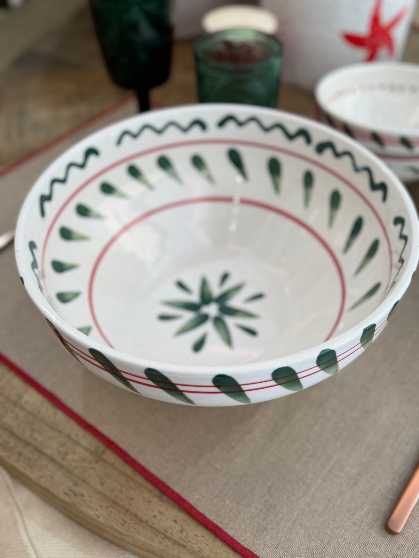 Ensaladera verde y roja