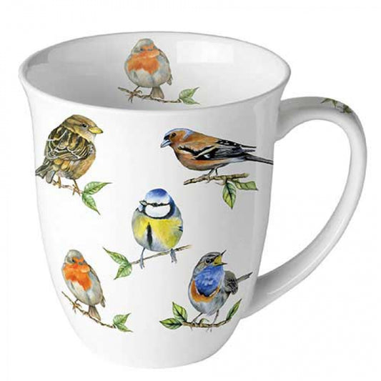Taza de porcelana pajaritos