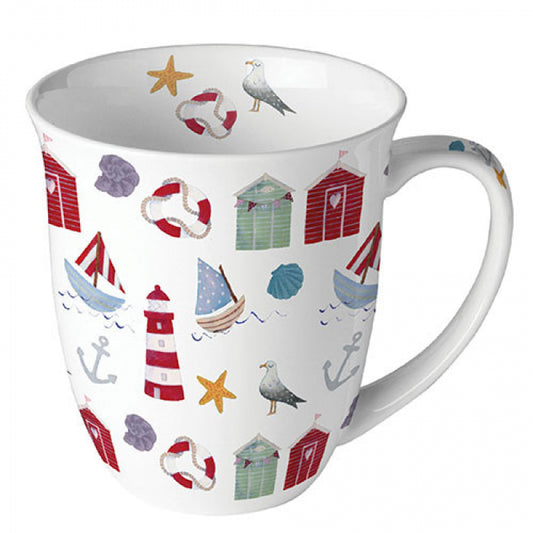 Taza de porcelana barquitos