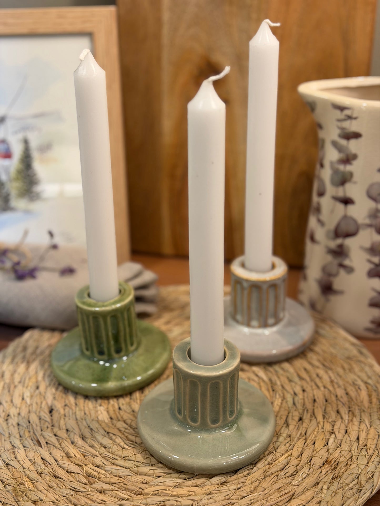 Portavelas de cerámica