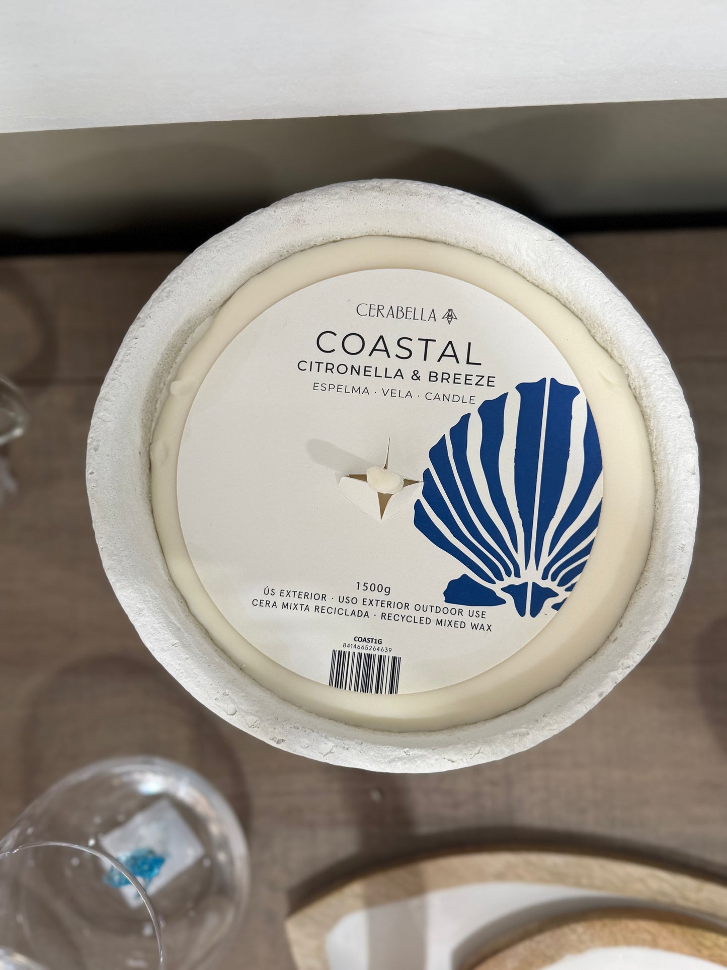 Vela de citronela concha/caracola