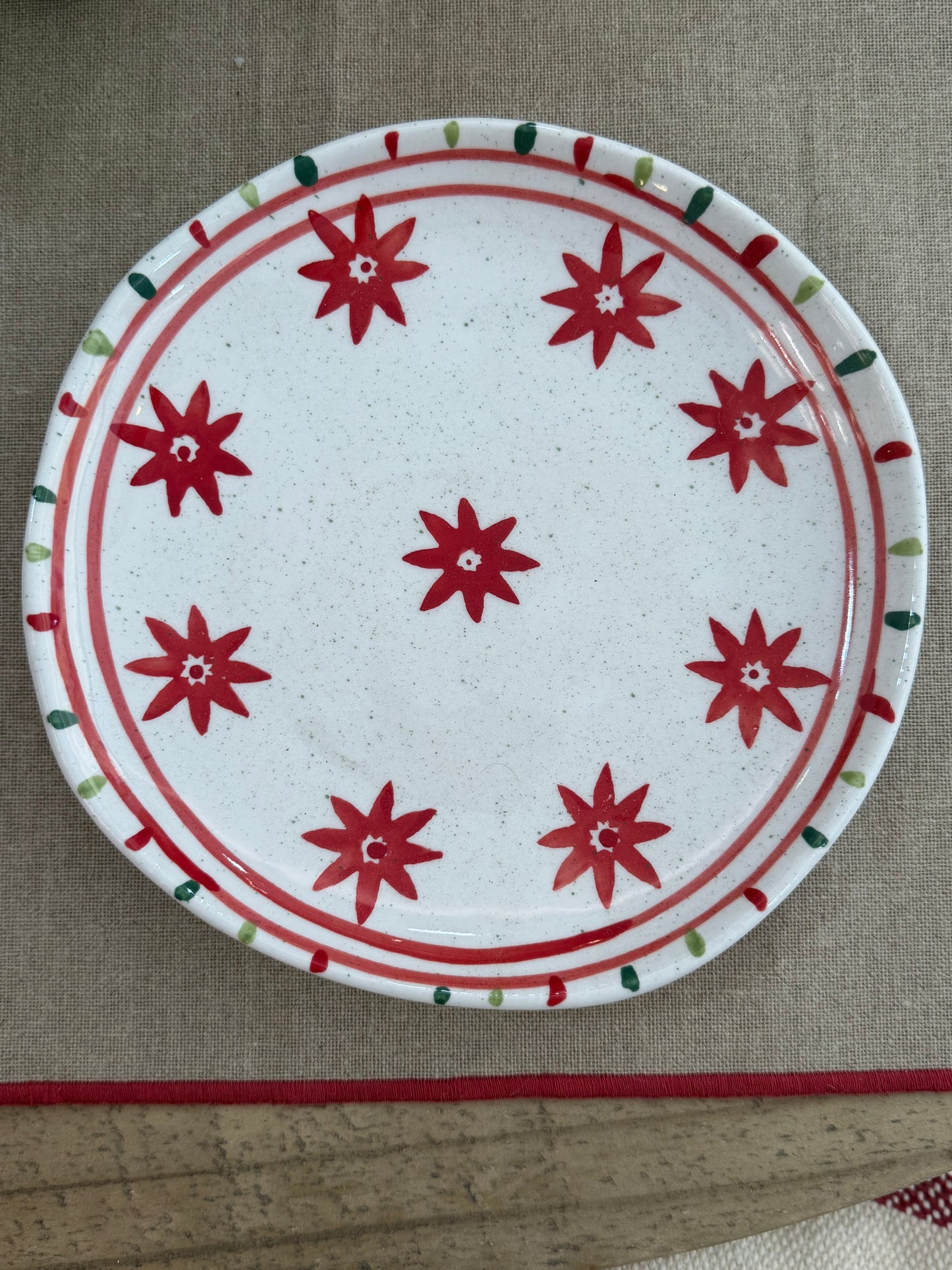 Vajilla verde y roja 12 piezas