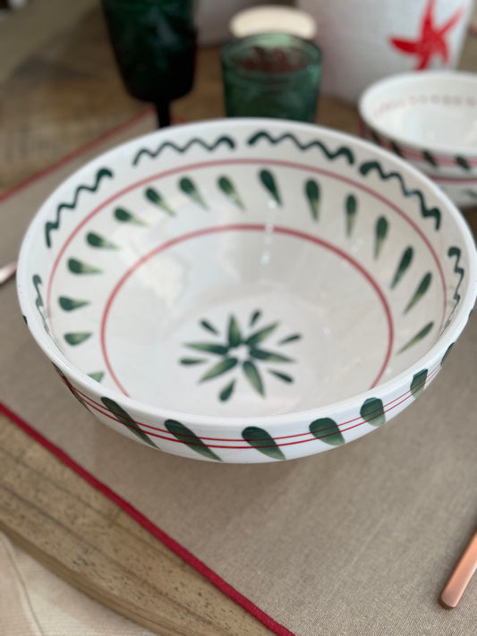 Ensaladera verde y roja