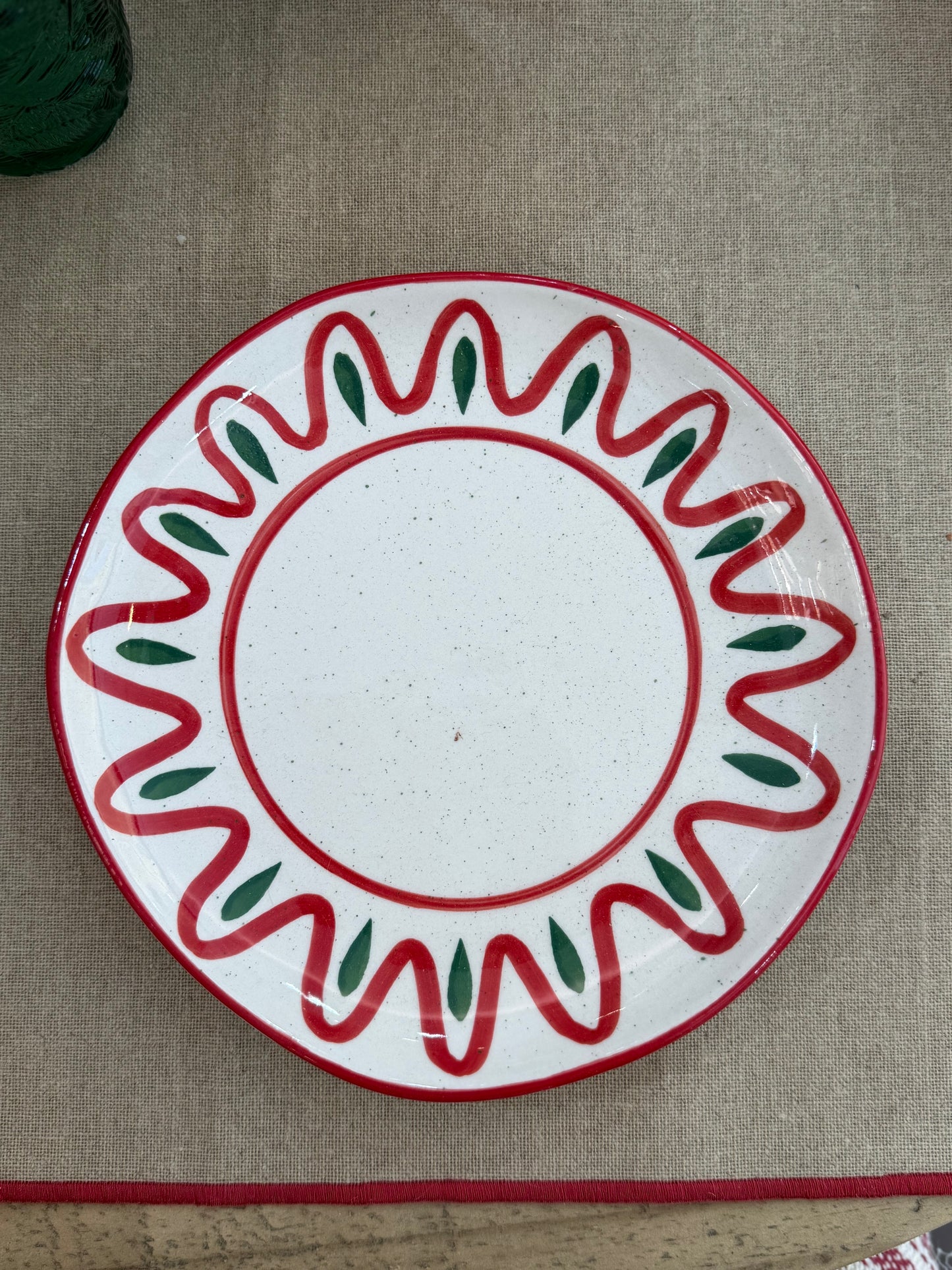 Vajilla verde y roja 12 piezas