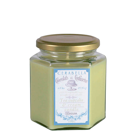 Vela perfumada 100% vegetal Tea cupcake & cream